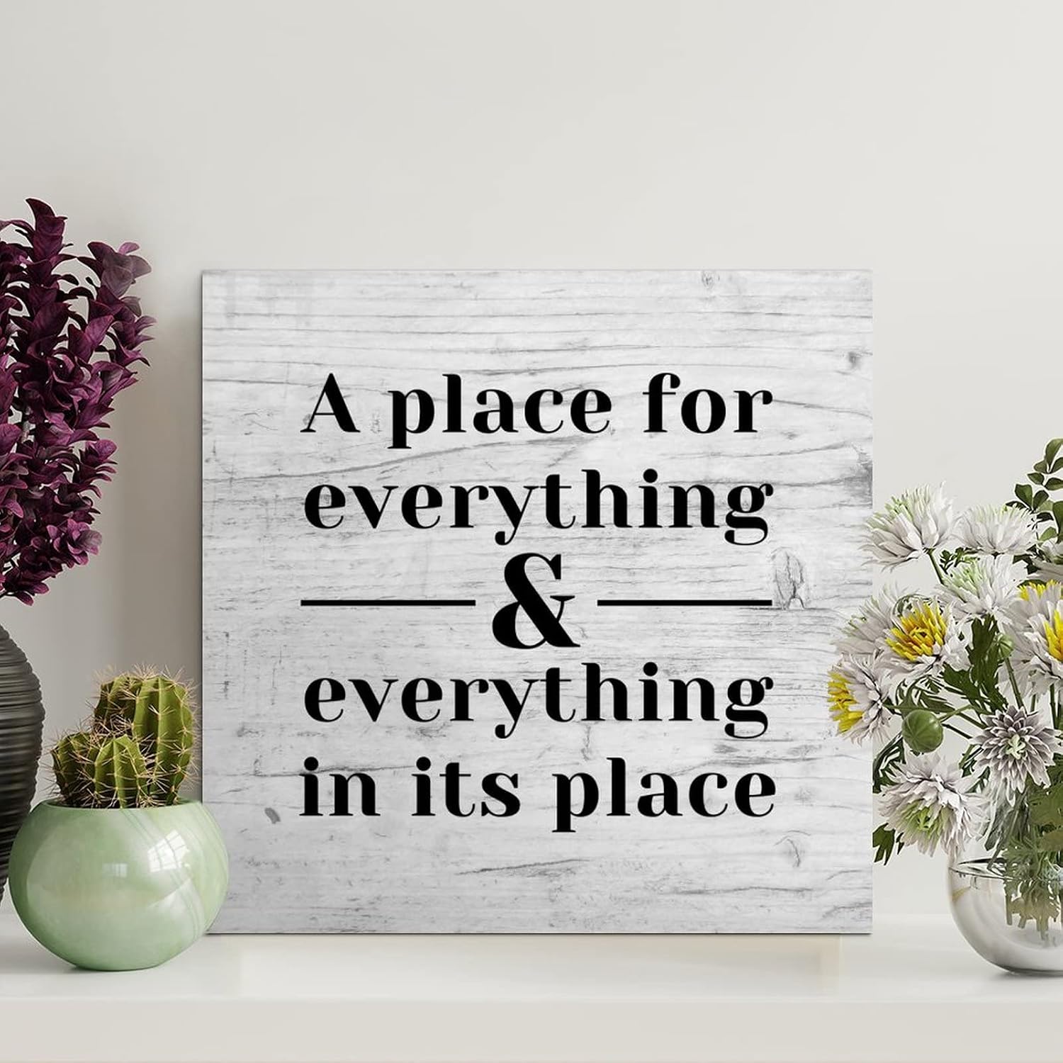 A Place for Everything,everything in Its Place Wood Signs with Sayings Wood Plaque Motivational Wall Art Rustic Wall Decorations for Living Room Kitchen Signs Wall Hanging Sign Housewarming Gift