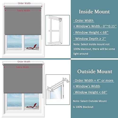 Miniatura 4 de NUTRO CHILL Persianas opacas con aislamiento térmico, persianas enrollables con protección UV para el hogar, puerta, cocina, baño (72 pulgadas de