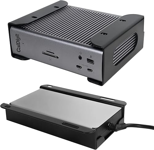 Soporte para debajo del escritorio para Thunderbolt 4Thunderbolt 3 Dock y cable de alimentación, estante de almacenamiento de hierro debajo del