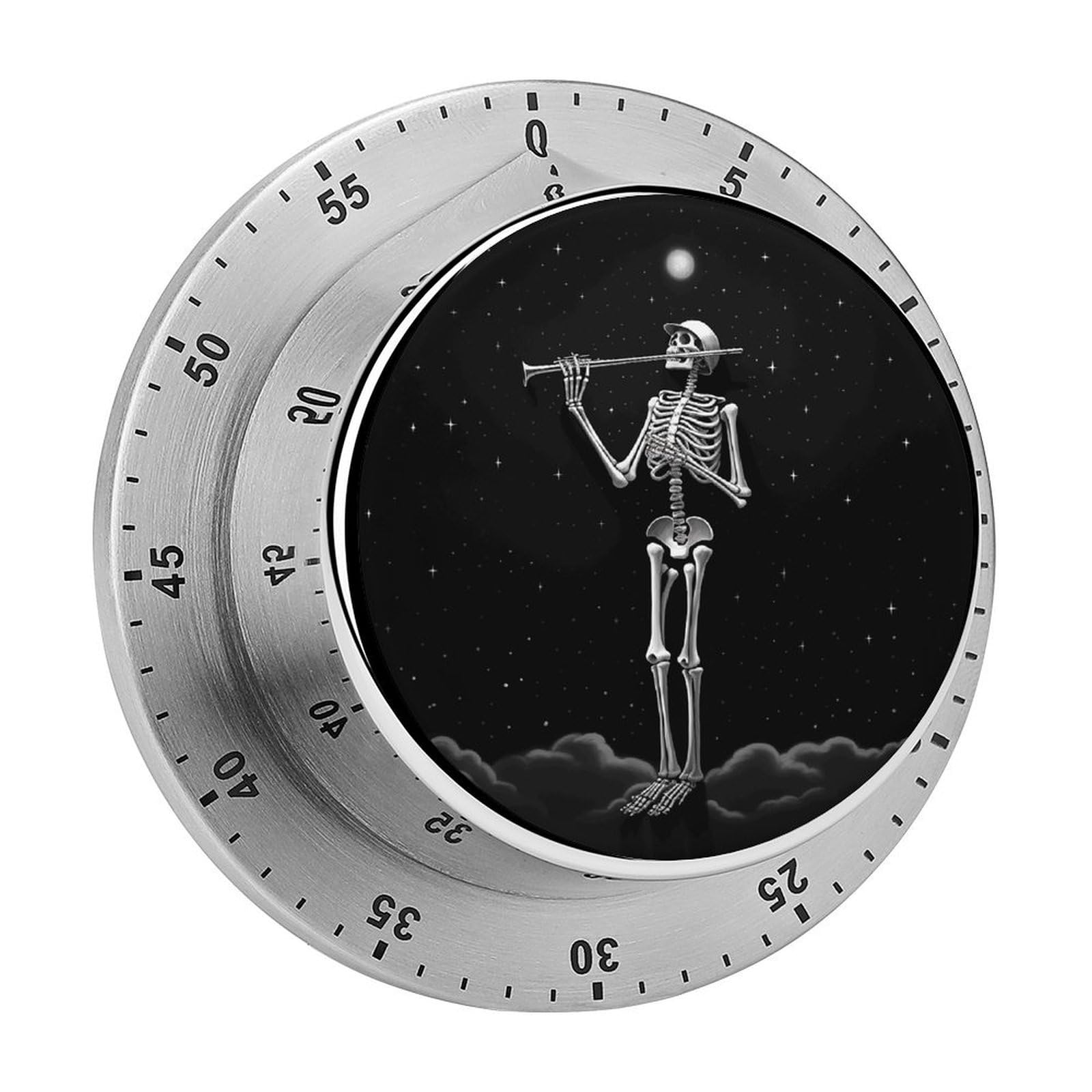 Adfgyerh Style Skeleton In The Night Timer For Cooking, Kitchen Timer Magnetic No Batteries Required, Mechanical Timer With Loud Alarm, For Fitness Baking Exercise Oven