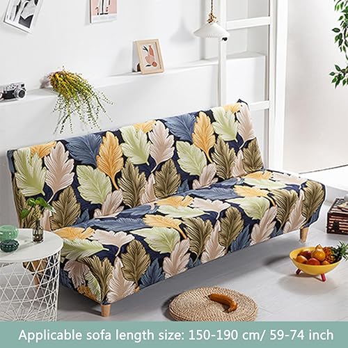 Miniatura 5 de Funda elástica para sofá cama sin brazos, funda estampada lavable para futón, antideslizante, protector de muebles para sala de estar, 3 M