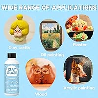 Vista 5 de Esmalte de arcilla seca al aire de 3.4 fl oz, barniz de arcilla utilizado para prevenir grietas de arcilla, arañazos y desgaste, mejorar el brillo