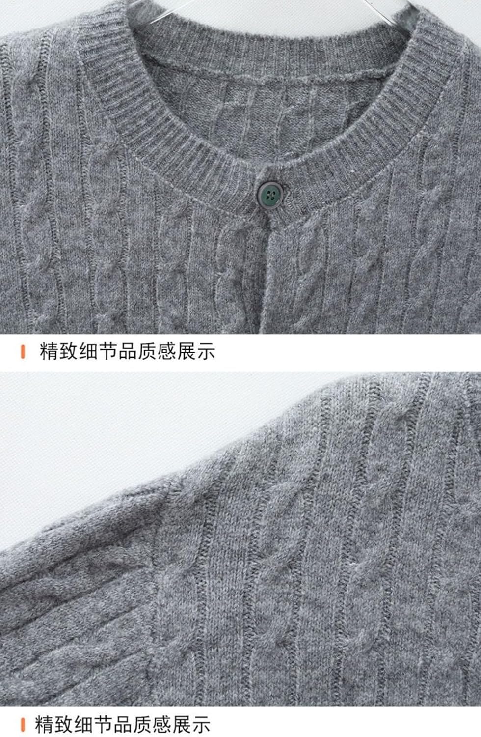 Men's Patterned Round Neck Knit Cardigan, Loose Casual Couple Sweater Outerwear