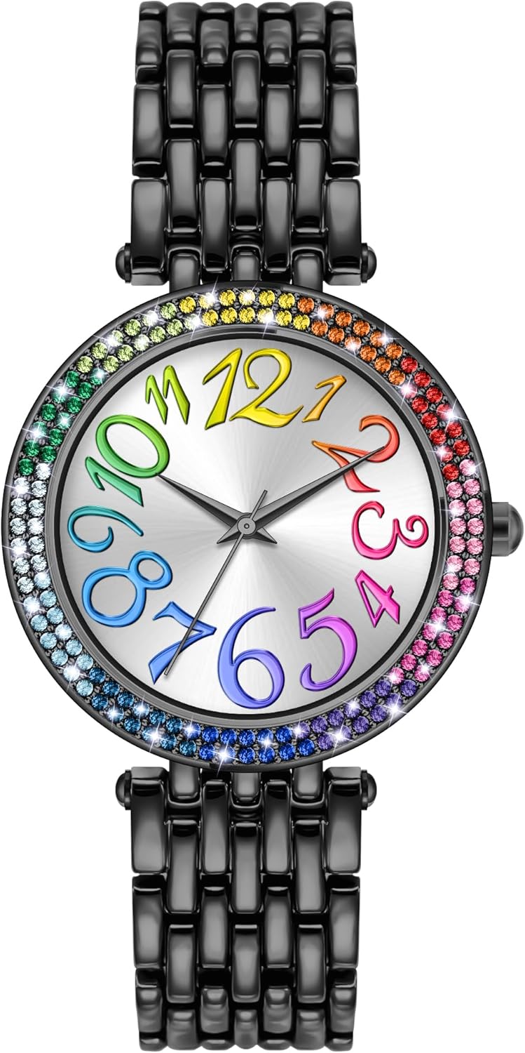 Women Watch Metal Bracelet Watch Iced-Out Watch Easy to Read Waterproof Watch Women Watch Metal Bracelet Watch Iced-Out Watch Easy to Read Waterproof Watch