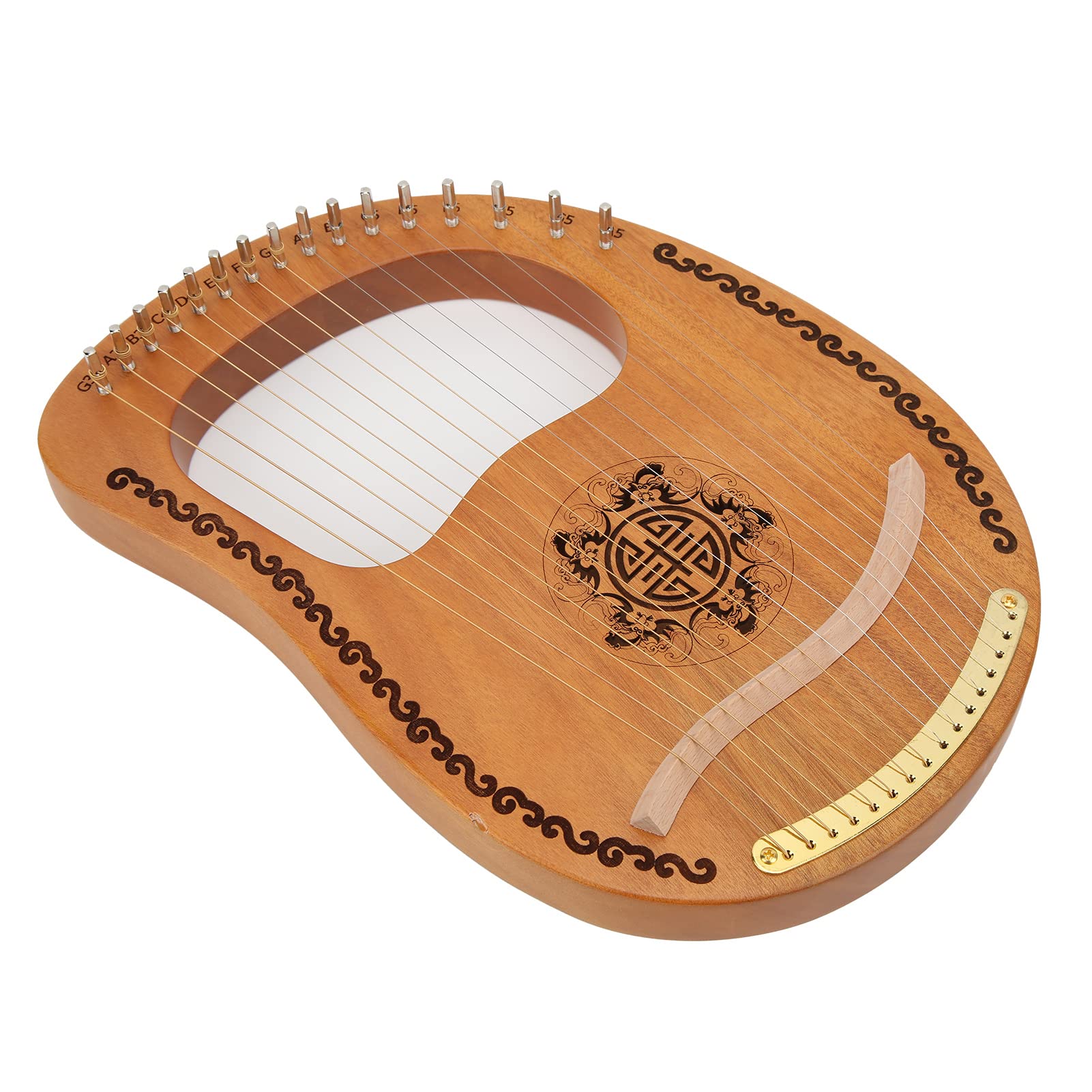 Arpa in mogano 16 corde in acciaio dal design concavo, strumento musicale di qualità professionale per spettacoli teatrali, riunioni di famiglia