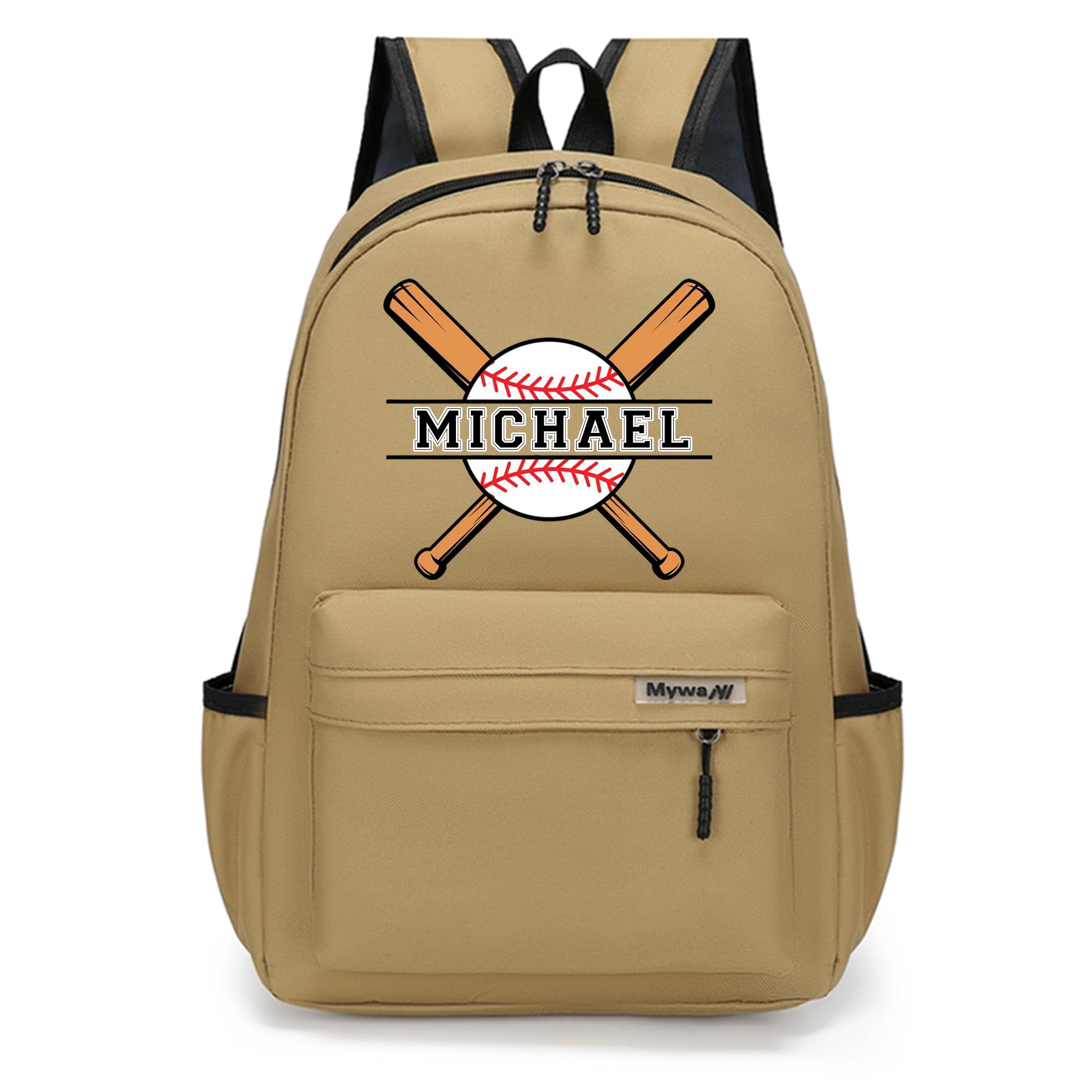 Idiyfun Custom Backpack for Girls Boys with Name Design, Personalized Baseball Backpack Lightweight for Camping Travel, Back To School Shoulder