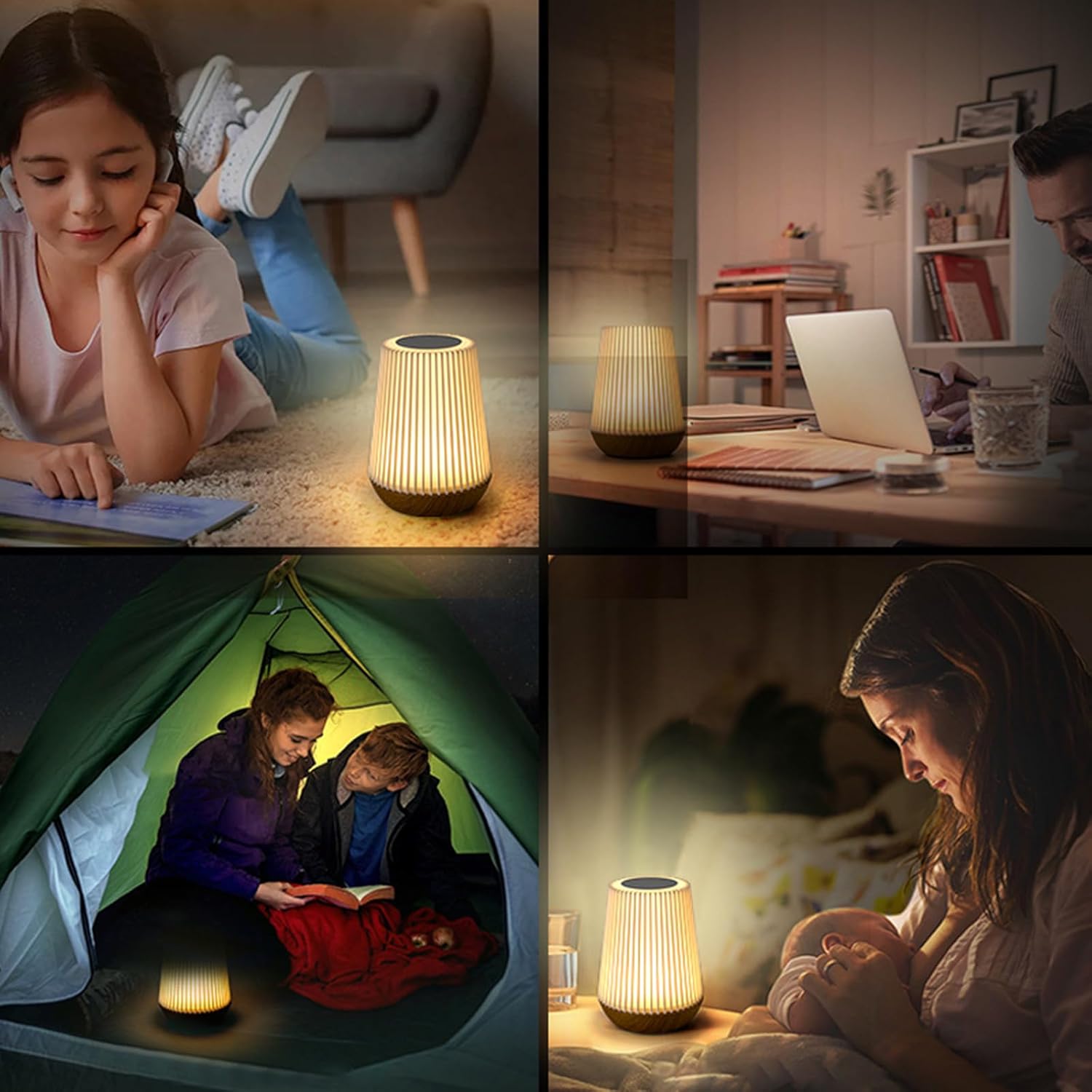 Meichoon Touch Night Lamp 13 RGB Color Changes Infinitely Dimmable Portable Type-C Rechargeable Desk Lamp Remote Control Timer Desk Lamp LE2531