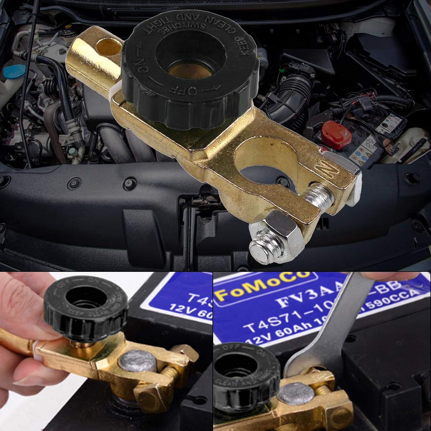 Spurtar Top Post Battery Master Disconnect Switch Battery Terminal Quick Disconnect Switch for Car Truck Motor