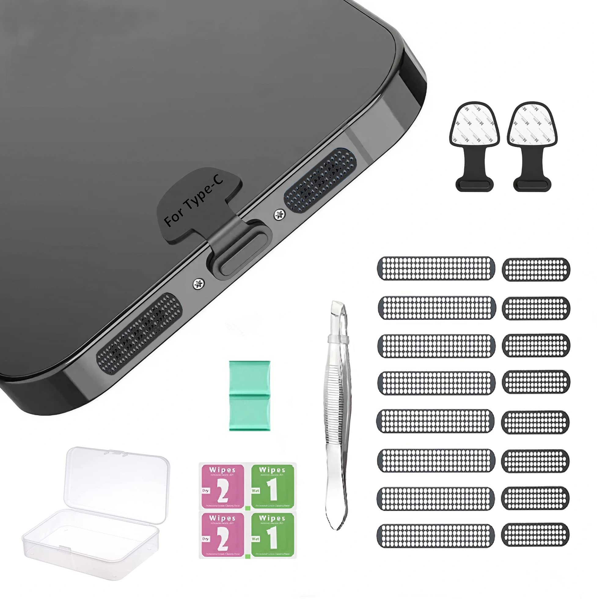 WISKA® Mobile Phone Anti Dustproof Adhesive Metal Mesh Net Dust Speaker Protection Jali Stickers Cleaning Kit for iPhone & Universal Protector Accessories [16 x Dust Protector, 2 x Type C Port Plug] (B0BNG3PBWK) Amazon Price History, Amazon Price Tracker