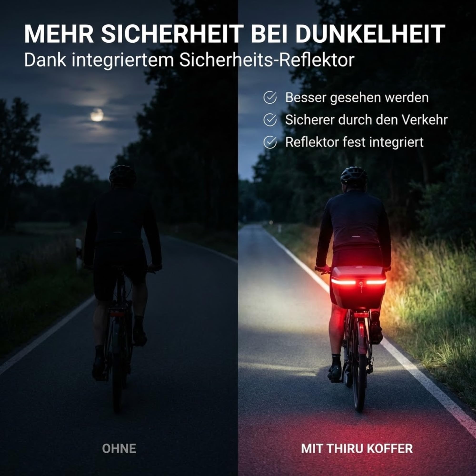 Thiru Touring-Tresor Fahrradkoffer 14L - abschließbar & wasserdicht für Gepäckträger - diebstahlsichere Hartschale mit Universalhalterung für E-Bike & City-Bike - Made in Germany - 36x27x22 cm