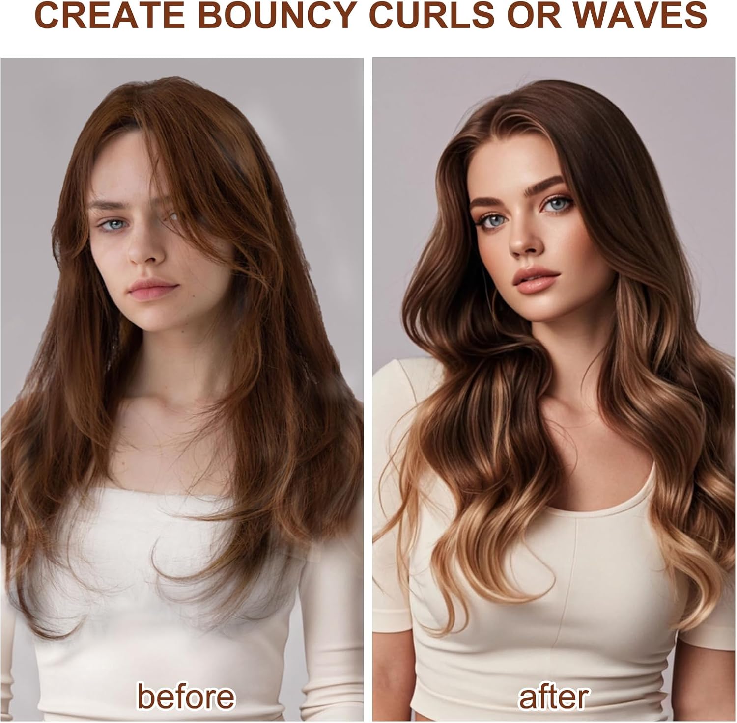 40mm/1.6in Long Barrel Attachment for Dyson Airwrap HS01 HS05 HS08, Adjustable Bidirectional Curling, Auto-Wrap Curling Iron Curler, Create Bouncy Curls or Waves