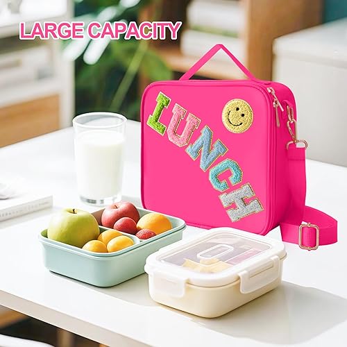 Miniatura 5 de Lonchera aislada con correa ajustable para el hombro, lonchera de nailon grande con aislamiento, bolsa de almuerzo reutilizable con bolsa de