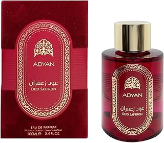 ADYAN OUD SAFFRON UNISEX Perfume - Exquisite Blend of Saffron, Rose, and Labdanum with Agarwood (Oud) Base - Long-Lasting Fragrance - 100ml Eau de Parfum in Elegant Glass Bottle - Luxury Scent