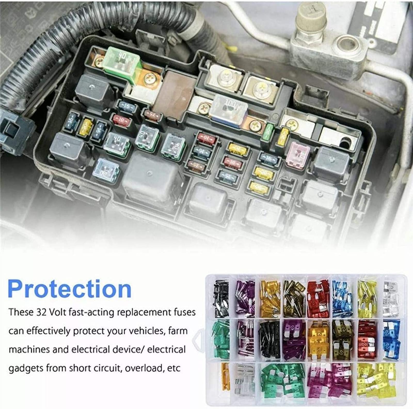 Assortimento di fusibili a lama mini standard da 220 pezzi ATM Auto Car Truck Kit di fusibili assortiti Supporto di sicurezza a lama