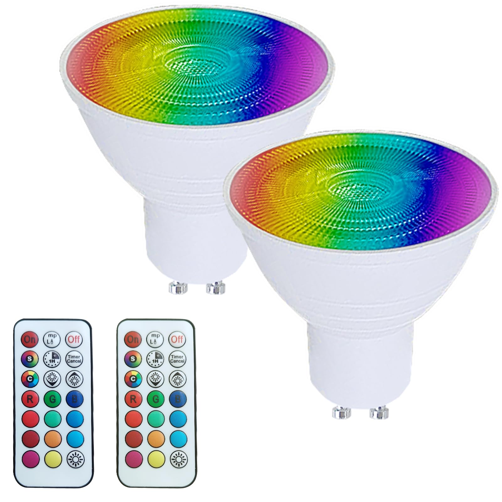 YAKAiYAL 3W RBG GU10 LED Light Bulbs 16 Color Changing RGB + Warm White Sport Light Bulb Dimmable Mood Lighting (2 Pack)
