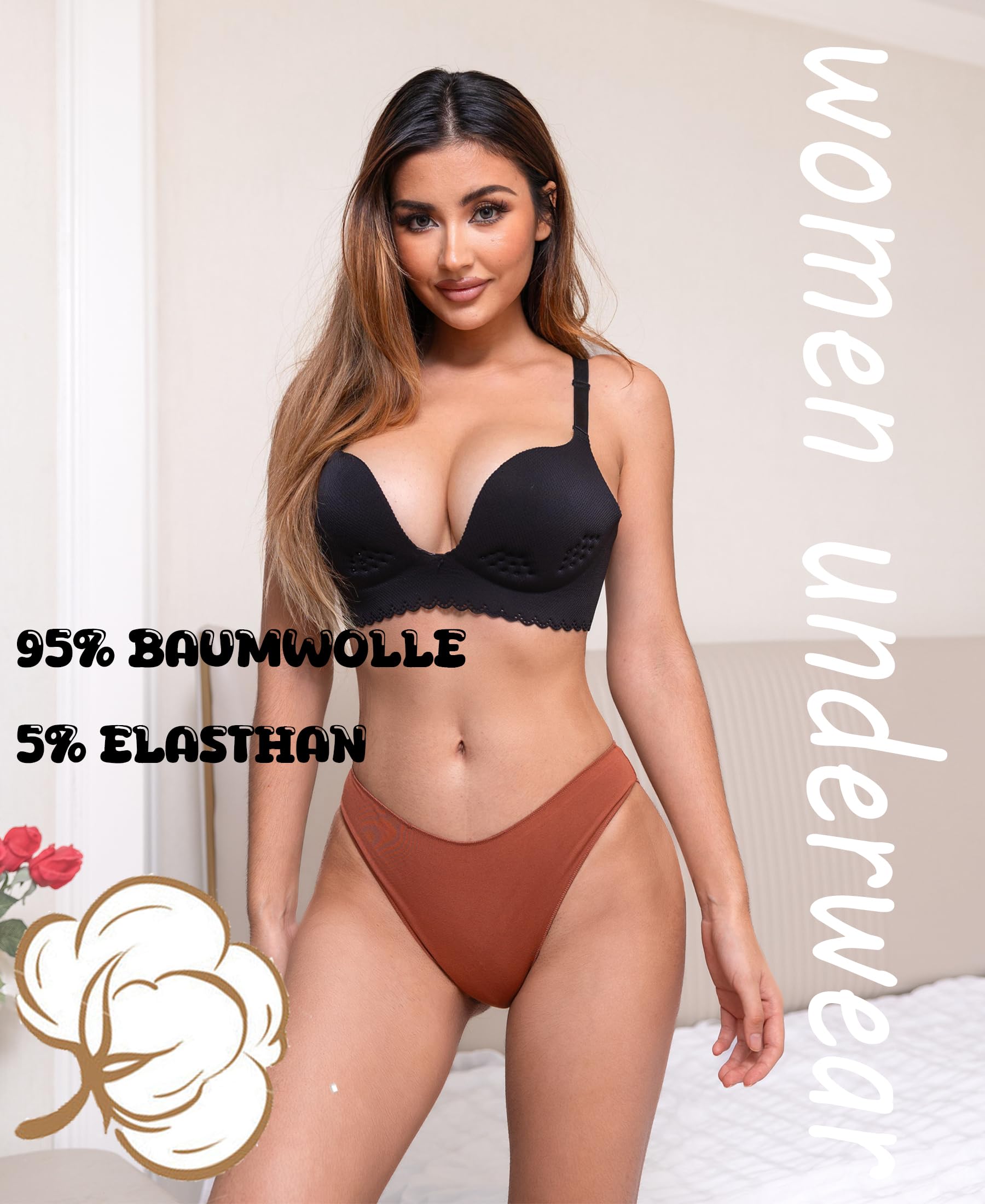 ALL OF ME 6 Pacchetti di Mutande Donna Cotone Intimo Set Mutandine Cotone Scivola Multipack Hipster Traspirante S-XL