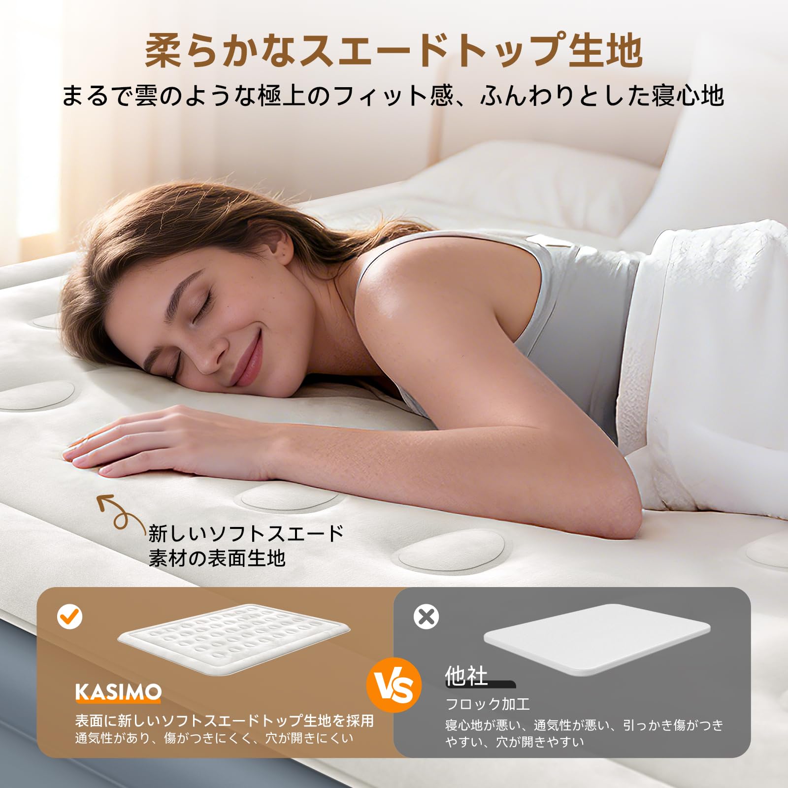 Amazon.co.jp: KASIMO エアーベッド 電動エアーマット 電動ポンプ内蔵