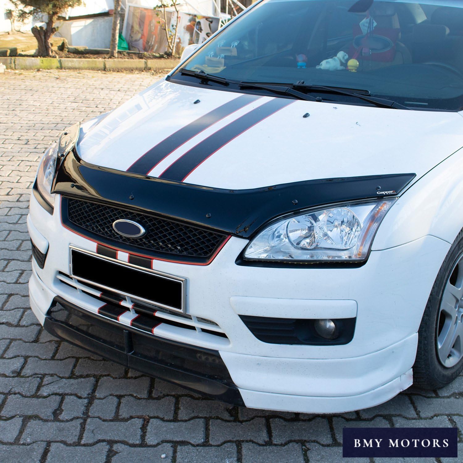 BMY Hood Deflector/Front Bug Shield Compatible for Ford Focus 2005-2008 Hood Guard Bonnet Protector | Particles & Bug | Car Accessories