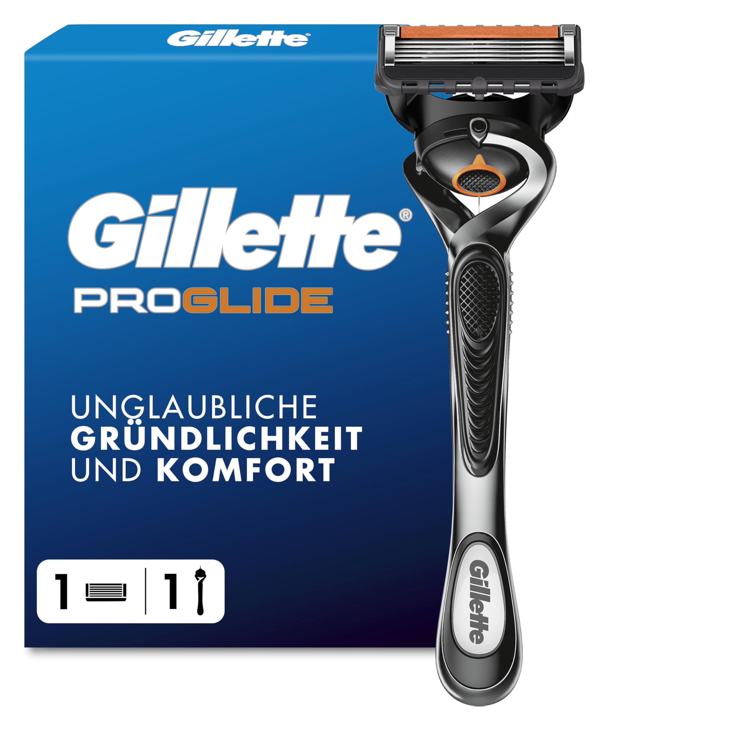Gillette Fusion5 Proglide Rasierer mit Ersatzklinge und Everglide Gleitsstreifen