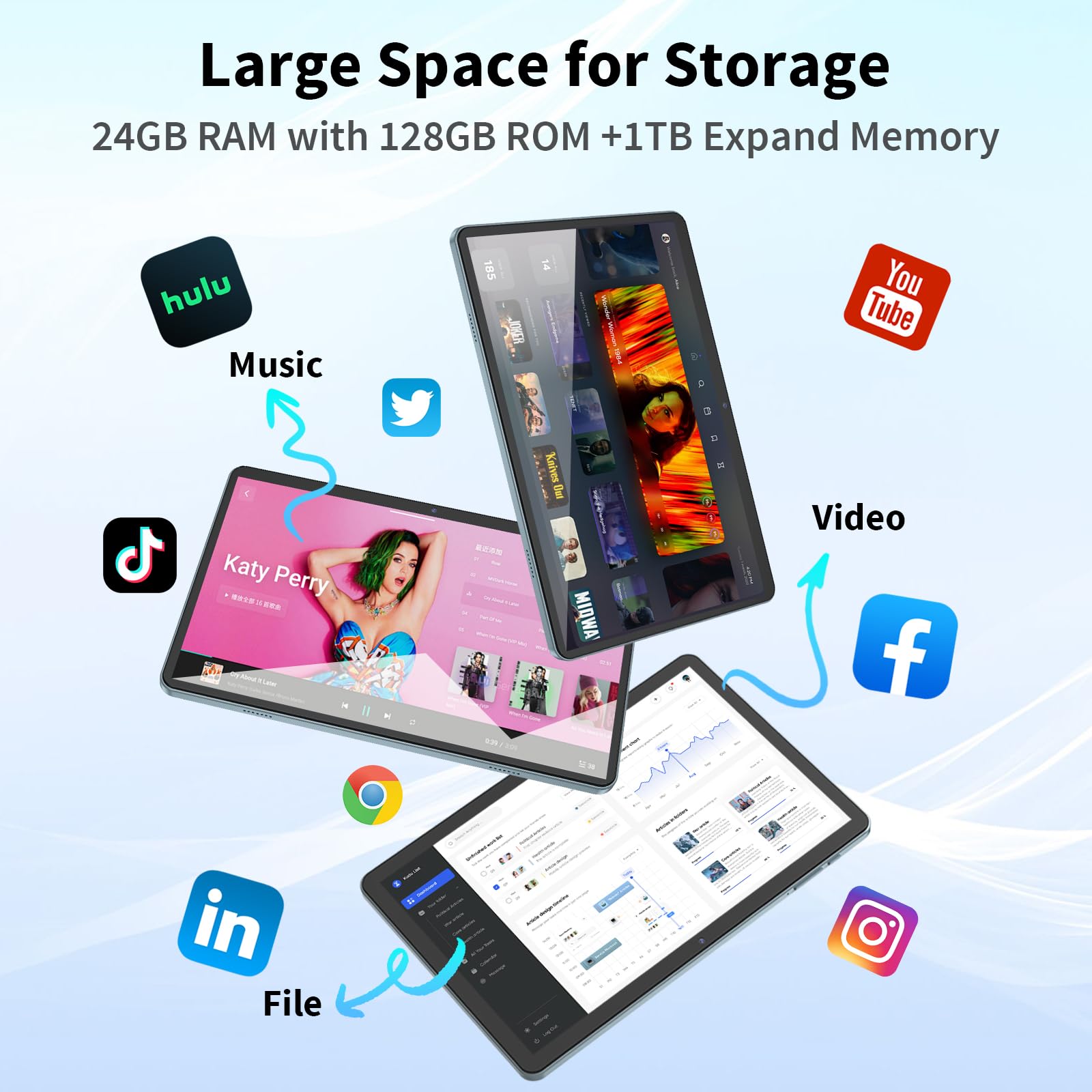 Android 15 10インチタブレット 24GB RAM 128GB Android 15 Tablet 10.1 Inch Tablet, 24GB RAM 128GB ROM 2TB