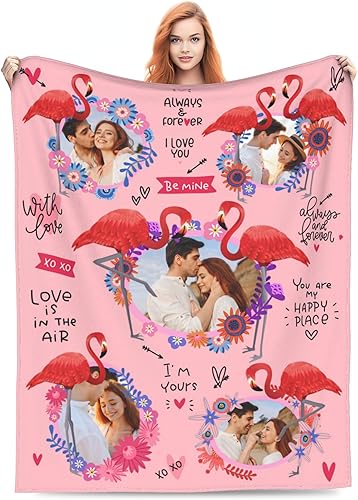 Manta personalizada para parejas con fotos, texto, manta personalizada de franela, regalo de boda para hombres adultos
