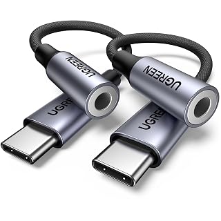UGREEN USB C to 3.5mm Headphone Audio Adapter, HiFi DAC Stereo 24bit/96kHz USB C to Aux Jack, Dongle Earphone Compatible with iPhone 17 Pro Max/Pro/Air/16/15 iPad Air, Galaxy S25/S24 Ultra,10cm - Amazon product rated Grade A
