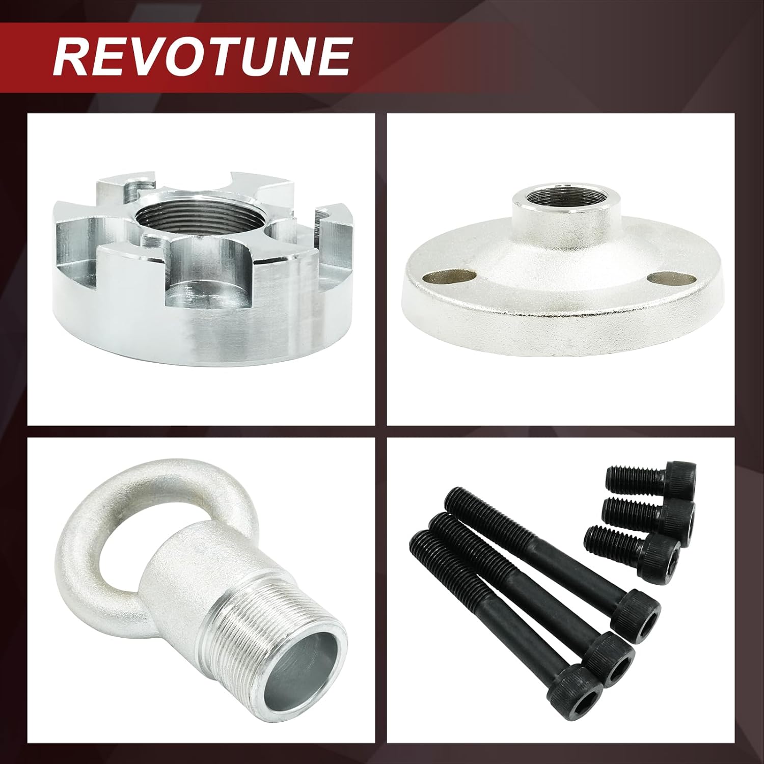 Universal Lifting Adapter Ring Tool Kit MT0022 3 Set compatible with Yamaha V8/V6 Adapter MT0025, Mercury Verado Adapter MT0024 With Bolts Outboard Lifting Eye Universal Lifting System