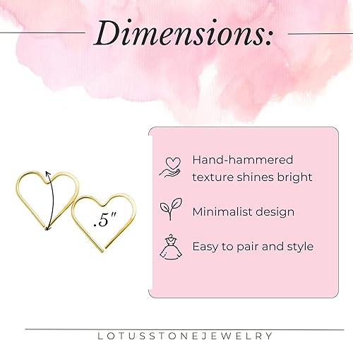 Miniatura 4 de Aretes de aro finos martillados, elegantes plata esterlina geométrica sólida, relleno de oro y relleno de oro rosa para mujer por Lotus Stone Jewelry