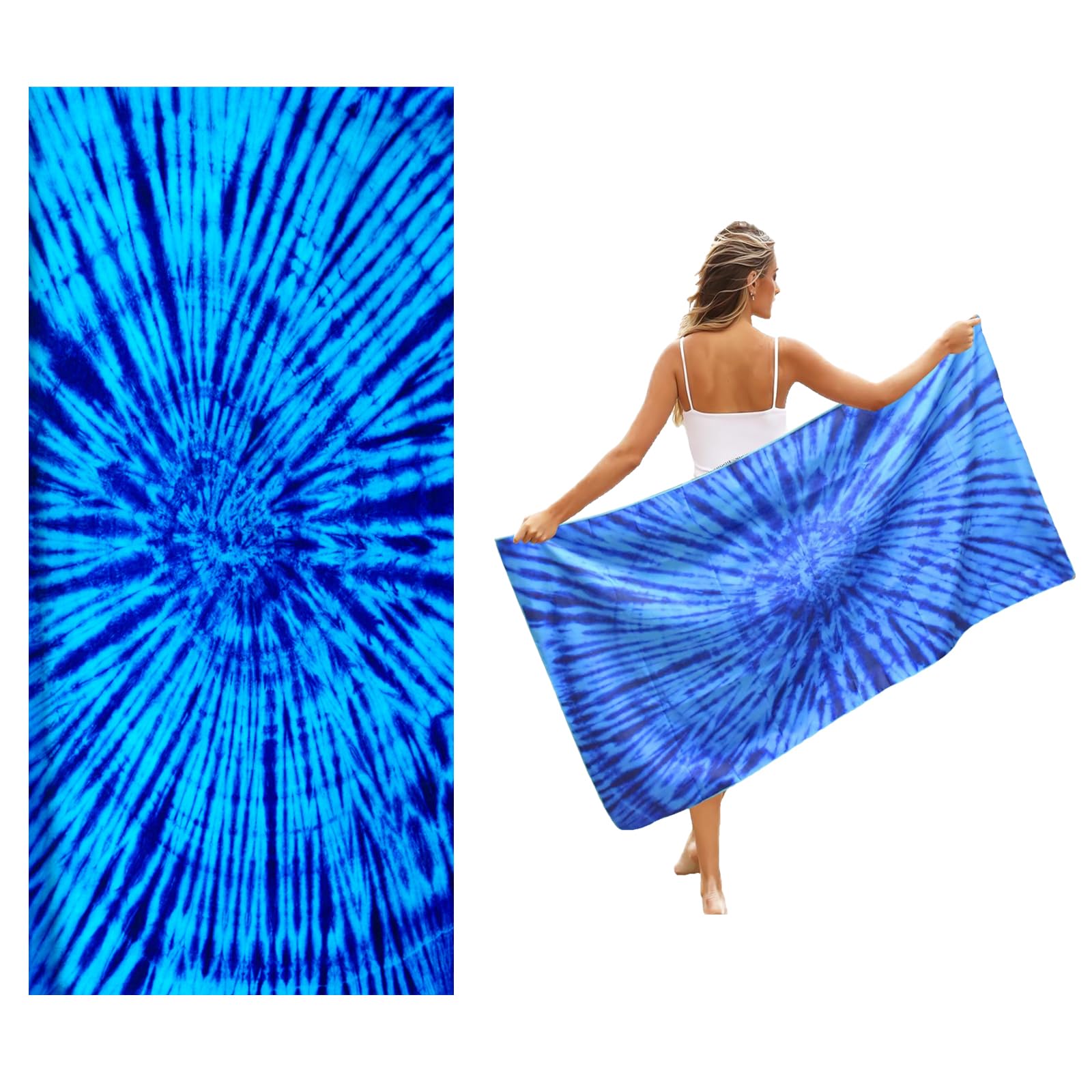 Irunfast Oversized Microfibre Beach Towel，180×80cm Sand Free Quick Dry Beach Towel for Adults Portable Travel Towel Lightweight Towel for Travel Bath Swimming