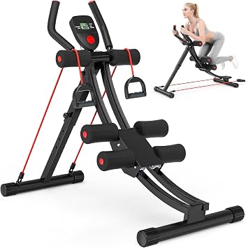 Ab Machine, Adjustable Ab Workout Equipment for Home Gym, Foldable Ab Trainer Machine, Strength Training Exercise Equipment, Core & Ab Trainer Machine for Body Shaping