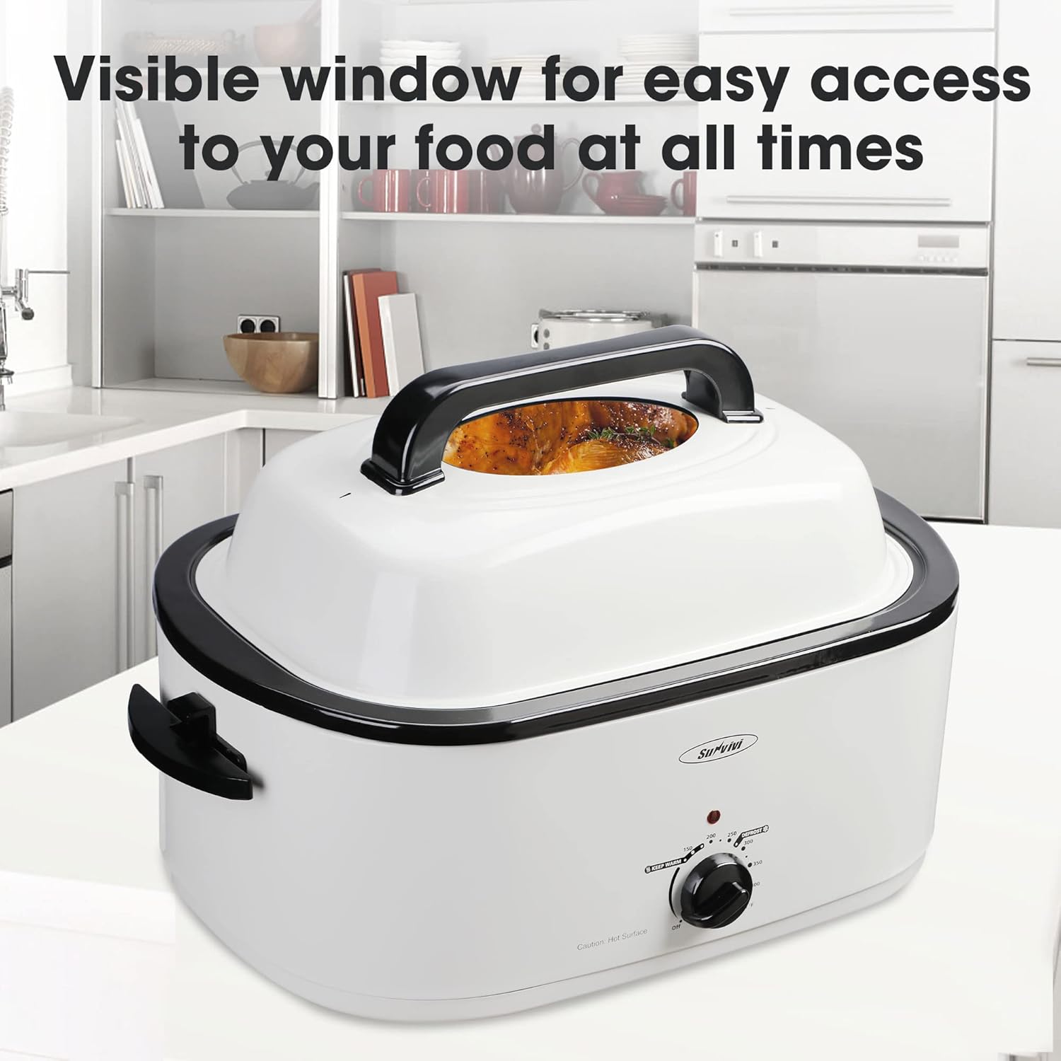 Buy Roaster Oven 26 Quart Electric, Turkey Roaster with Lid Glass