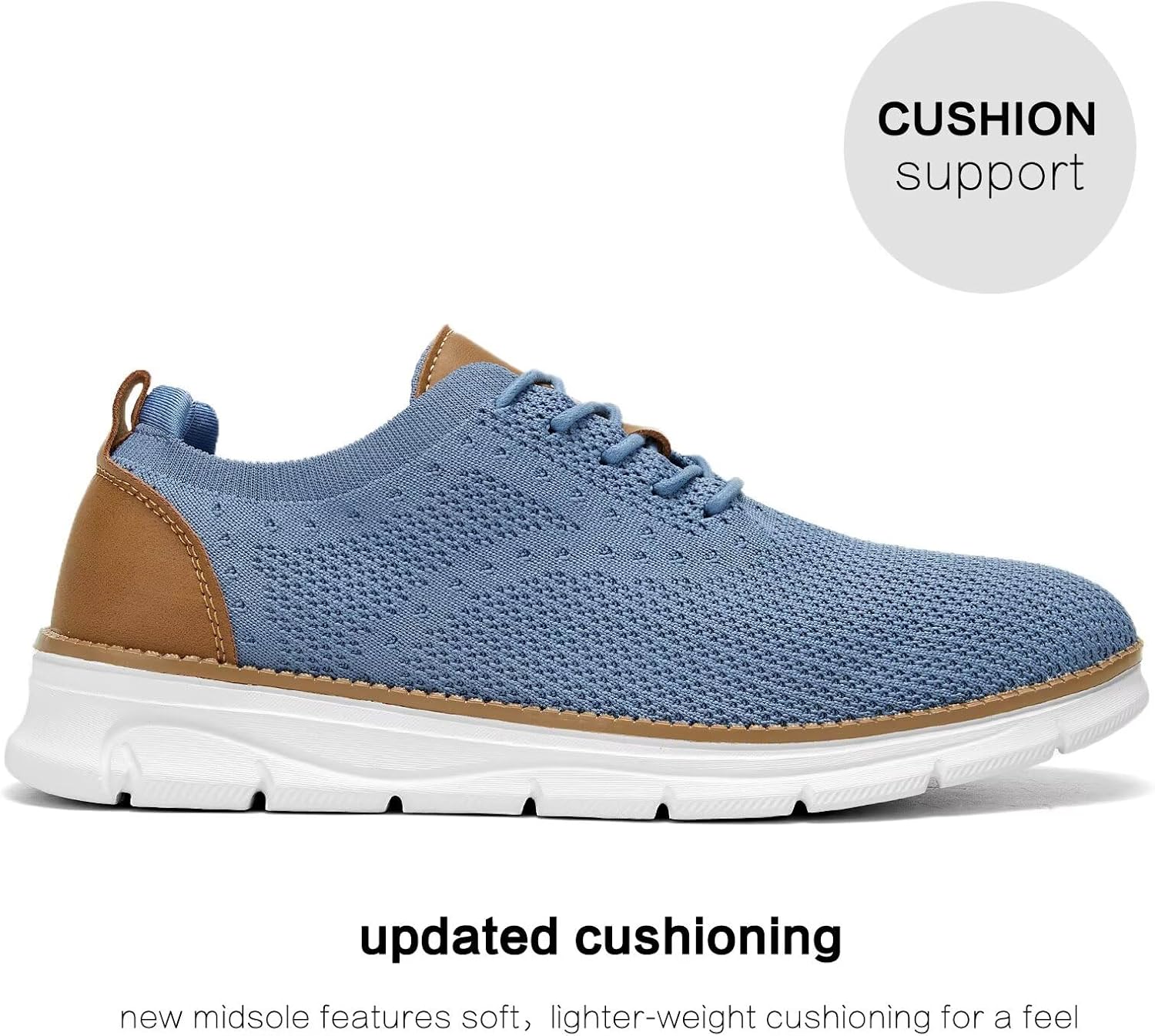 Men's Mesh Sneakers Oxfords Lace-Up Lightweight Casual Walking Shoes Driving Shoes - Image 4