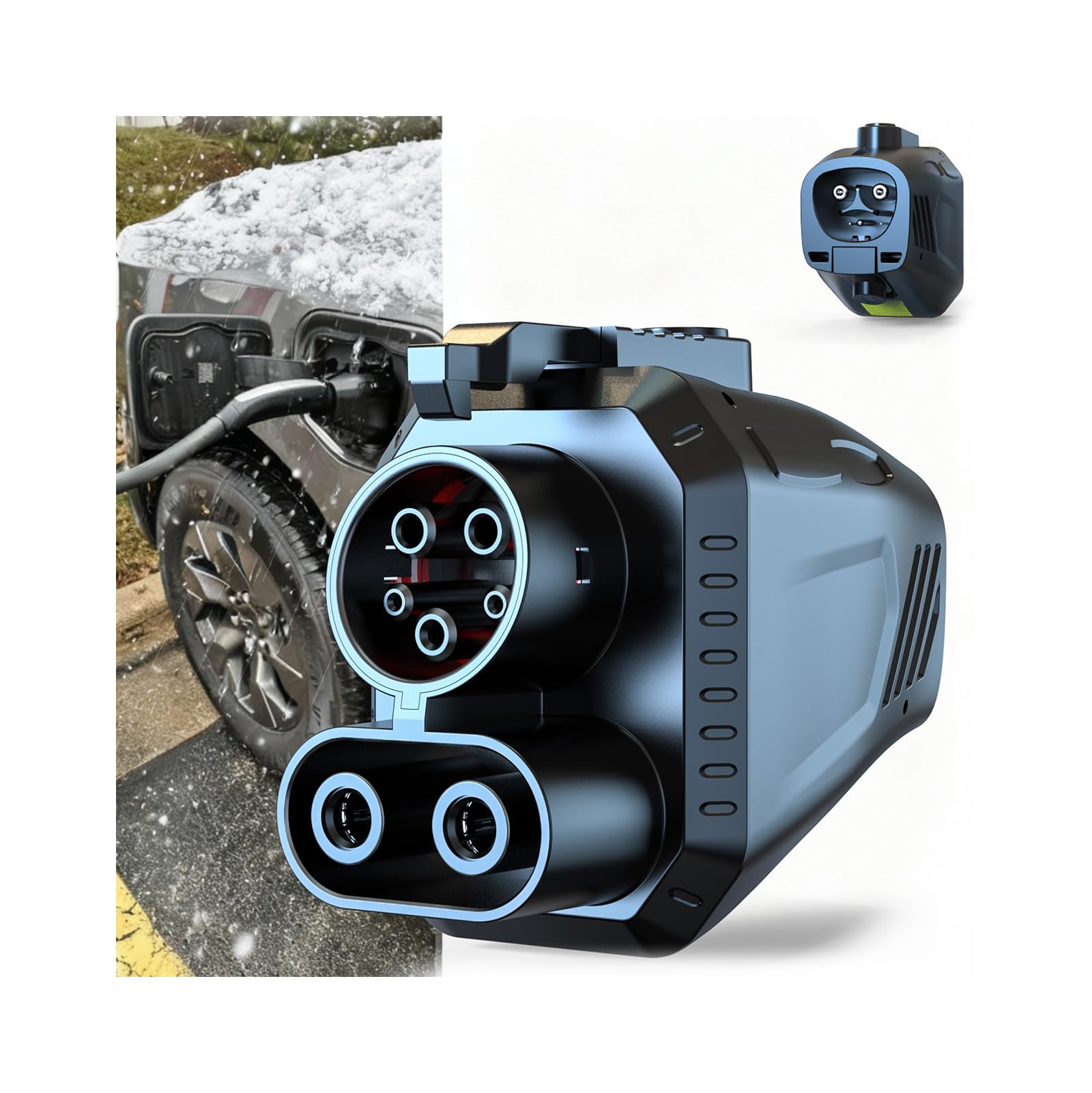 NACS to CCS Adapter for Fast Charging CCS1 EV in Tesla V3/V4 Supercharger, Max 500A 1000V NACS DC Adapter for Road Trip Charge Backup, Dual Locks for Sturdy Secure Connection