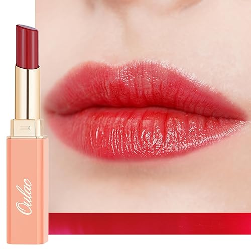Miniatura 30 de Oulac Lápiz labial Warm Pink Shine - Lápiz labial hidratante con brillo, bálsamo labial con tinte, acabado jugoso con brillo transparente, fórmula