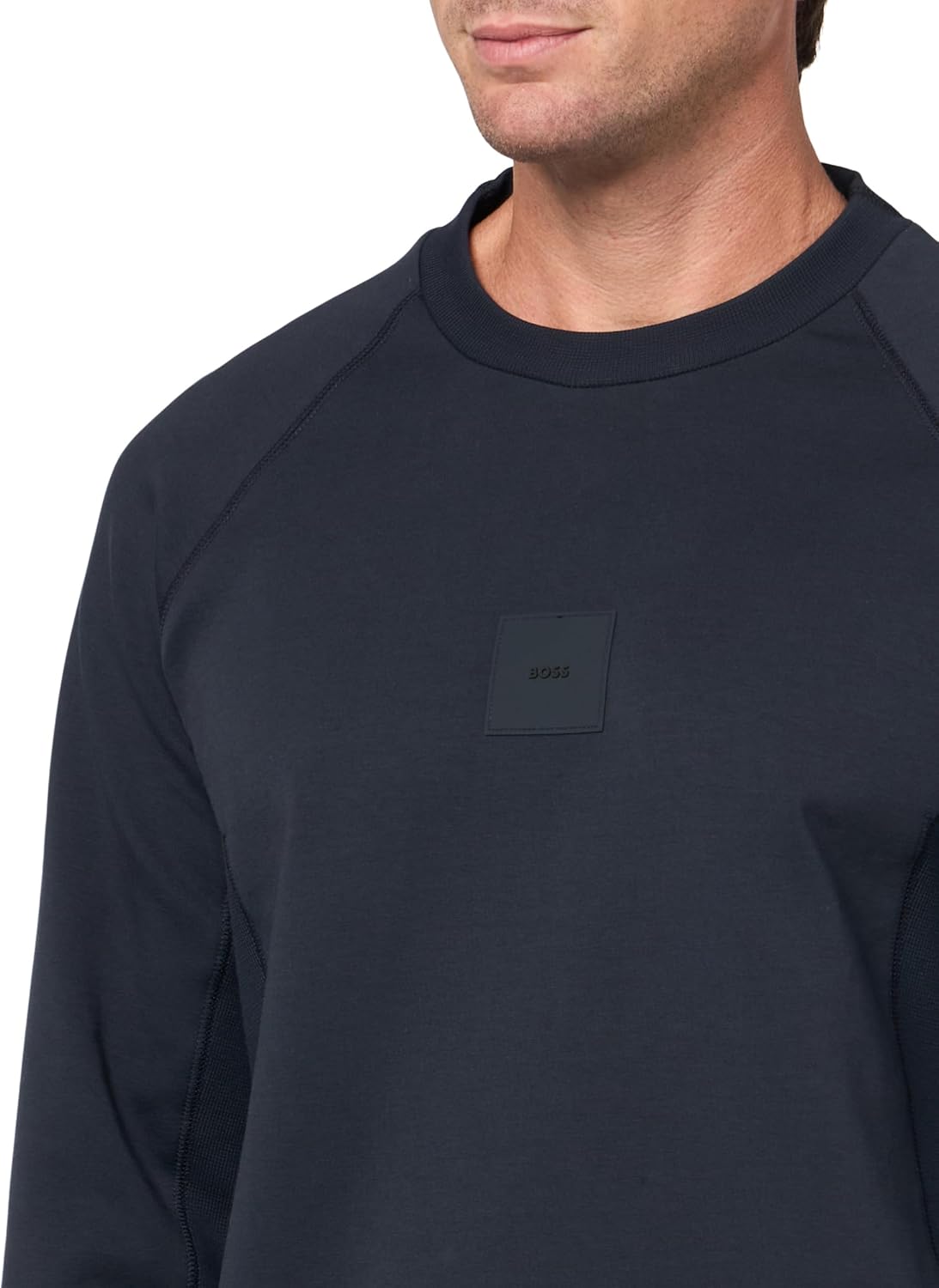 BOSS Men's Badge Logo Cotton Blend Sweatshirt