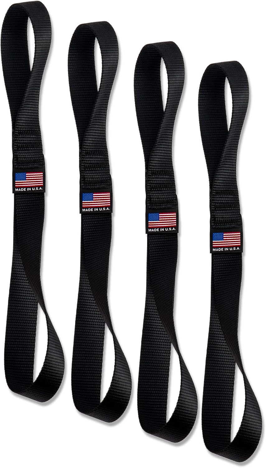 Chase Harper USA - 2020 Powersport Series Soft Hook Tie Down Extenders - 1" Wide x 14" Long (Set of 4) - 3,100 lb Break strength/12,400 lb. Combined-Black