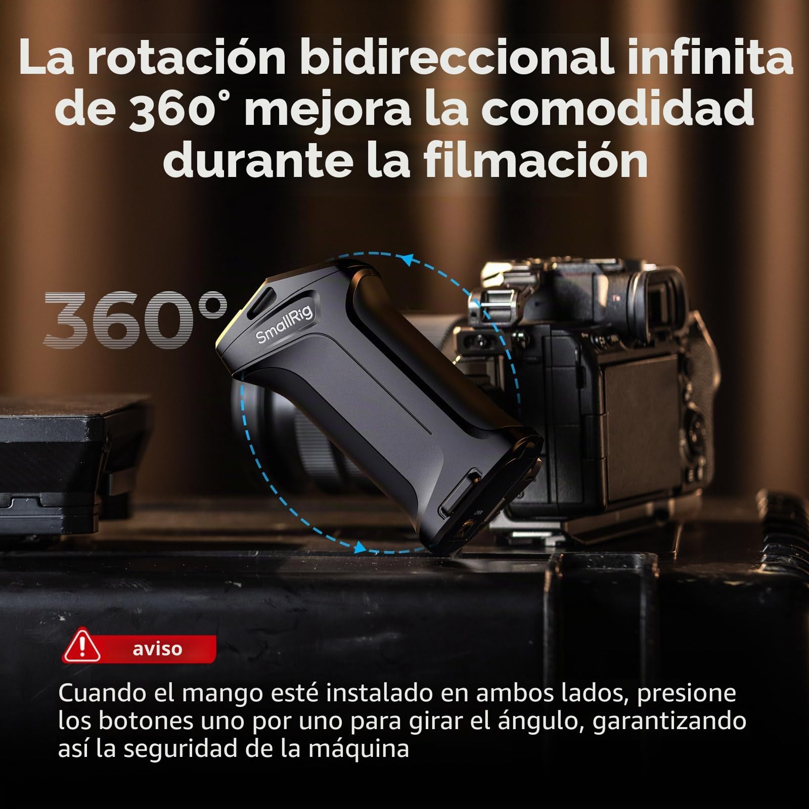 SmallRig Mango lateral giratorio con gatillo REC para cámaras Sony Selected Mirrorless para Sony Alpha 7 IV/Alpha 7R V / A7 III / FX3 / Alpha 9, compatible con batería F550/570, control de obturador