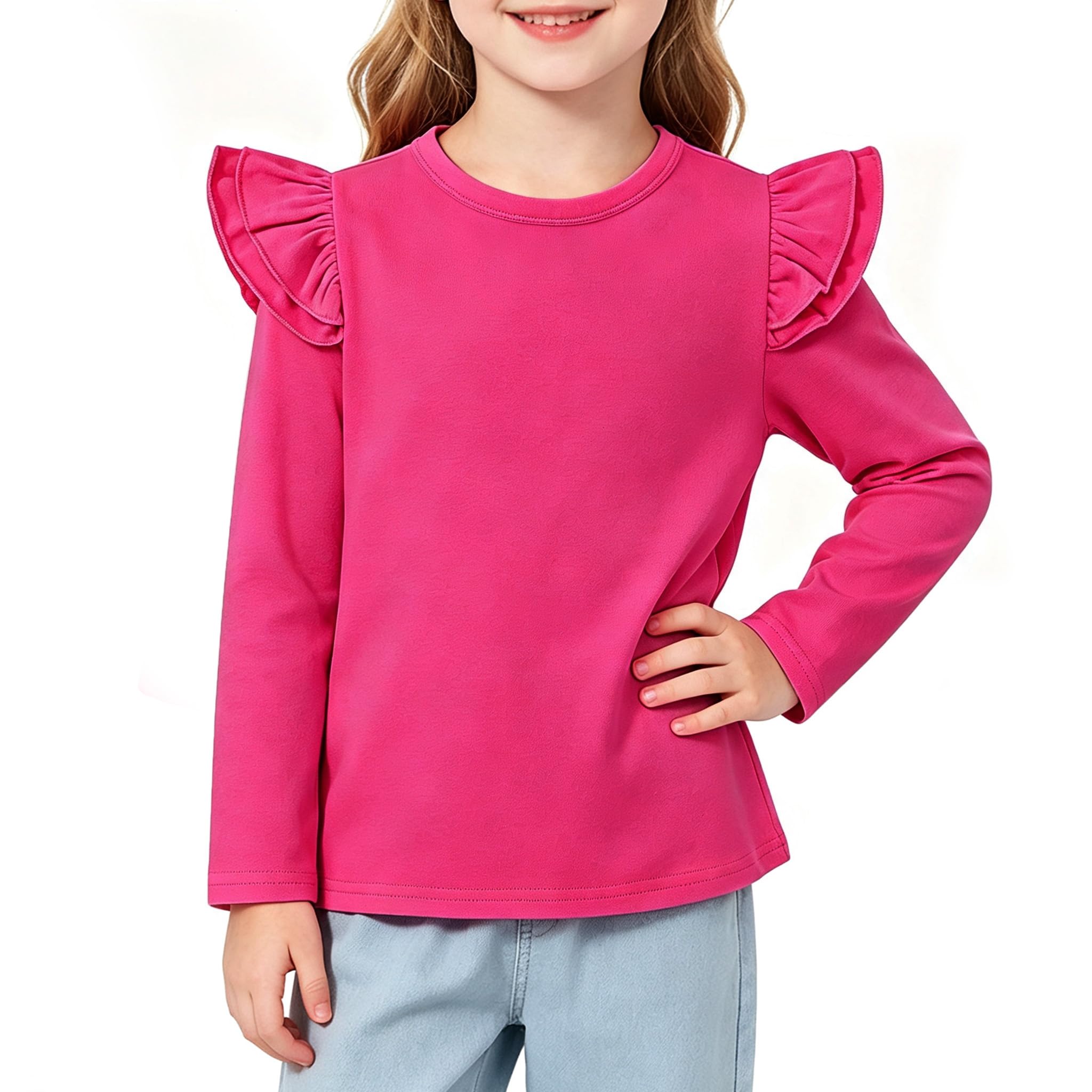 Magic Park 1-14Y Toddler Girl Cotton T Shirt Kids Ruffle Tee Top