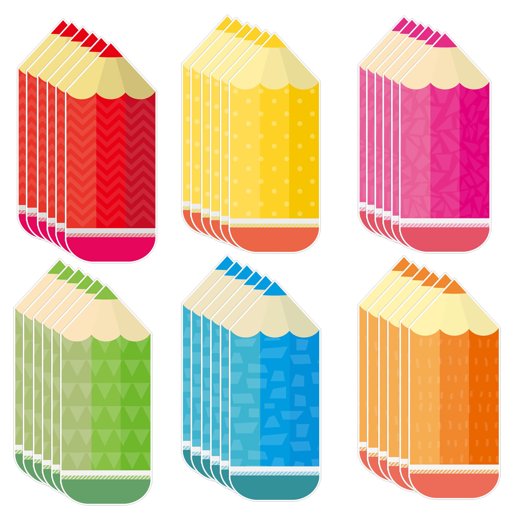 Pencils Cut Outs Cards 90pcs Colorful Pencil Shape Name Tags Card Classroom Bulletin Board Locker for School Home Teacher Student Back to School