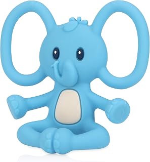 Nuby Yogis All Silicone Soothing Teether, Elephant