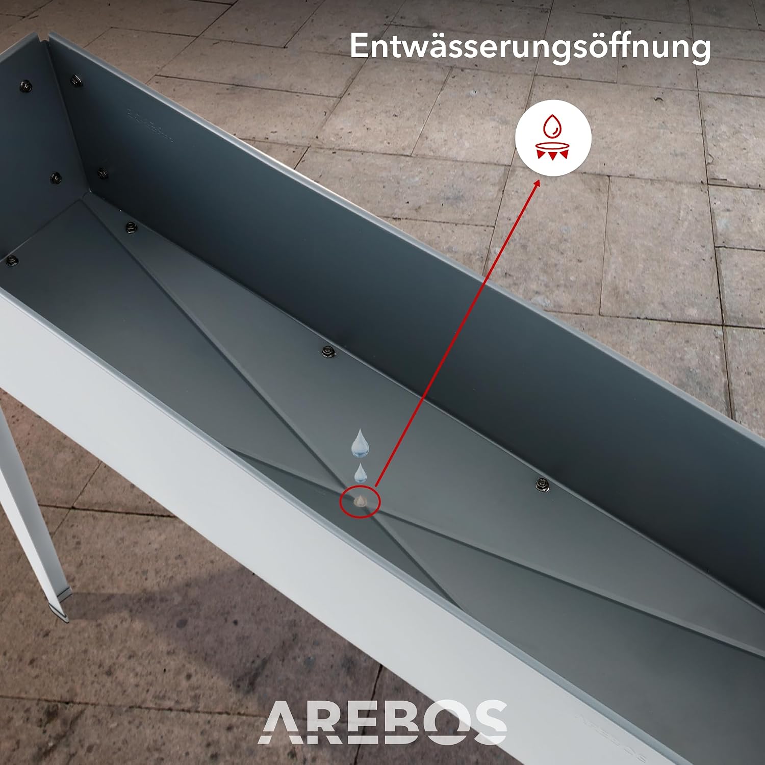 Arebos Hochbeet 101,5 x 26 x 80 cm | Frühbeet Kräuterbeet Pflanzenbeet Blumenkasten Garten Terassen Gemüsebeet Gartenbeet Blumenkübel für Balkon | ideal für den Anbau von Gemüse Obst Kräutern
