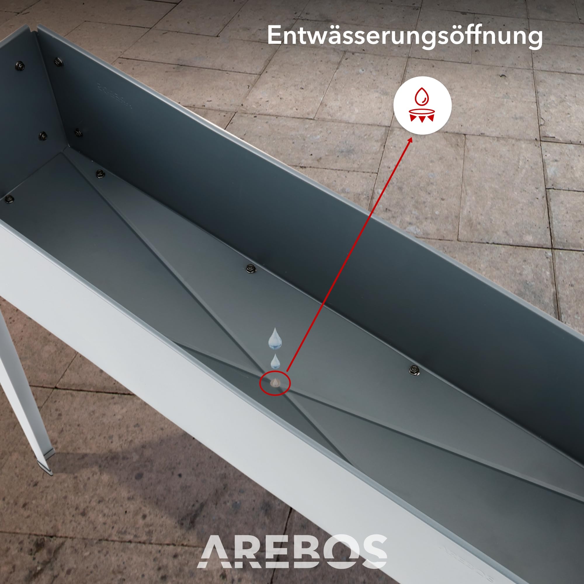 Arebos Hochbeet 101,5 x 26 x 80 cm | Frühbeet Kräuterbeet Pflanzenbeet Blumenkasten Garten Terassen Gemüsebeet Gartenbeet Blumenkübel für Balkon | ideal für den Anbau von Gemüse Obst Kräutern