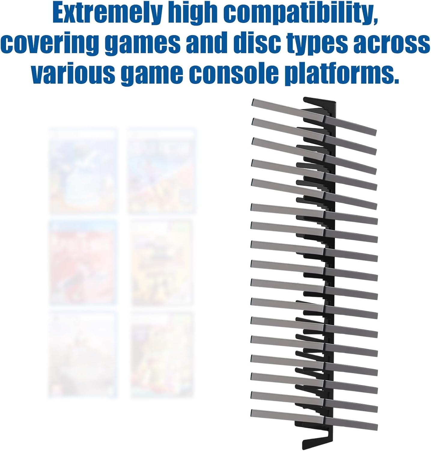 Penitue 4pcs Heavy Duty Metal Video Game Storage Wall Mount, Game Case Holder Media Shelf Organizer Rack for Xbox Series X DVD CD Blu-Ray Discs (Holds up to 76 Cases)