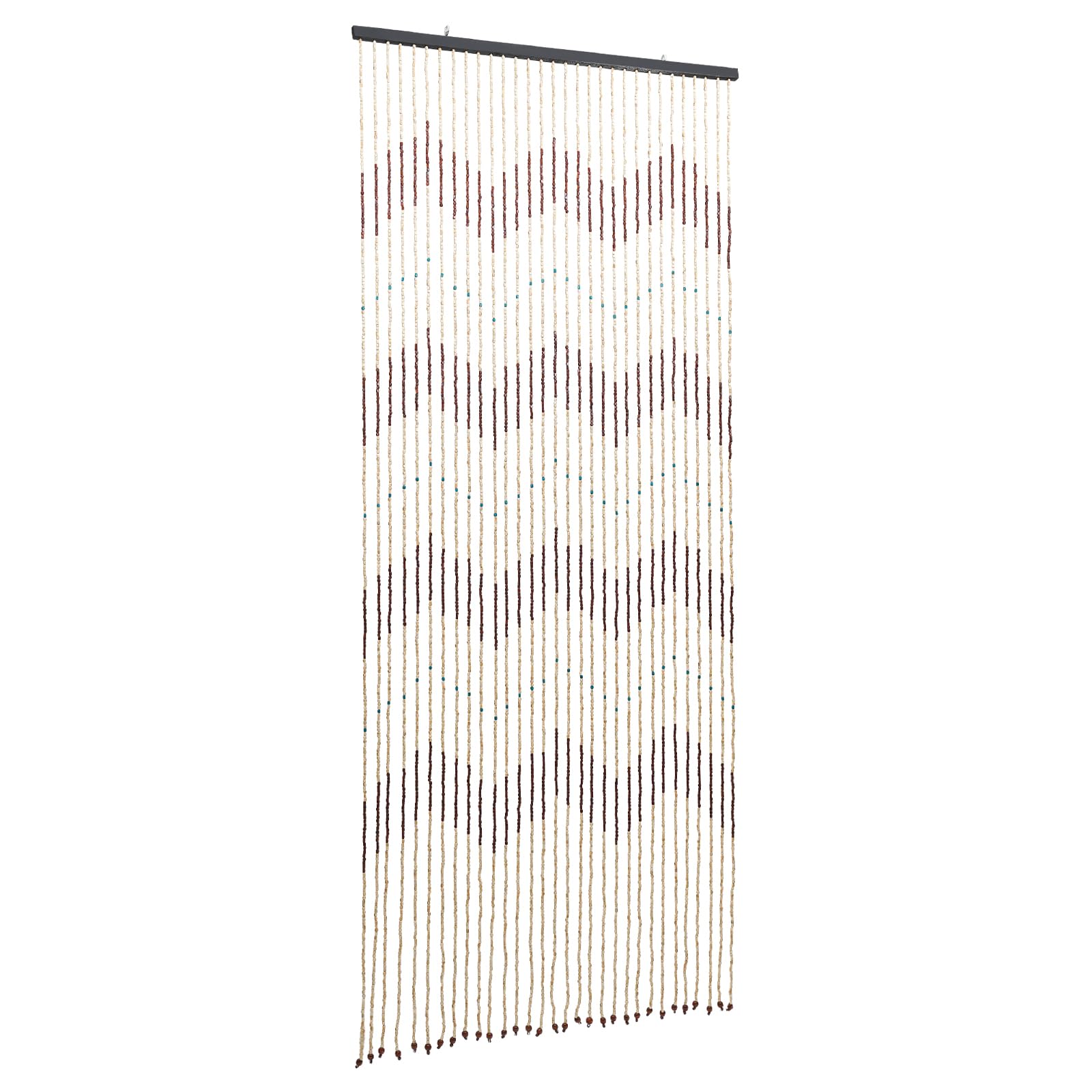 Rideau de porte en perles - Rideau isolant thermique - En bois - 220 cm x 90 cm - Perles en bambou - Séparateur de pièce - Décoration - Mouches - Anti-moustiques
