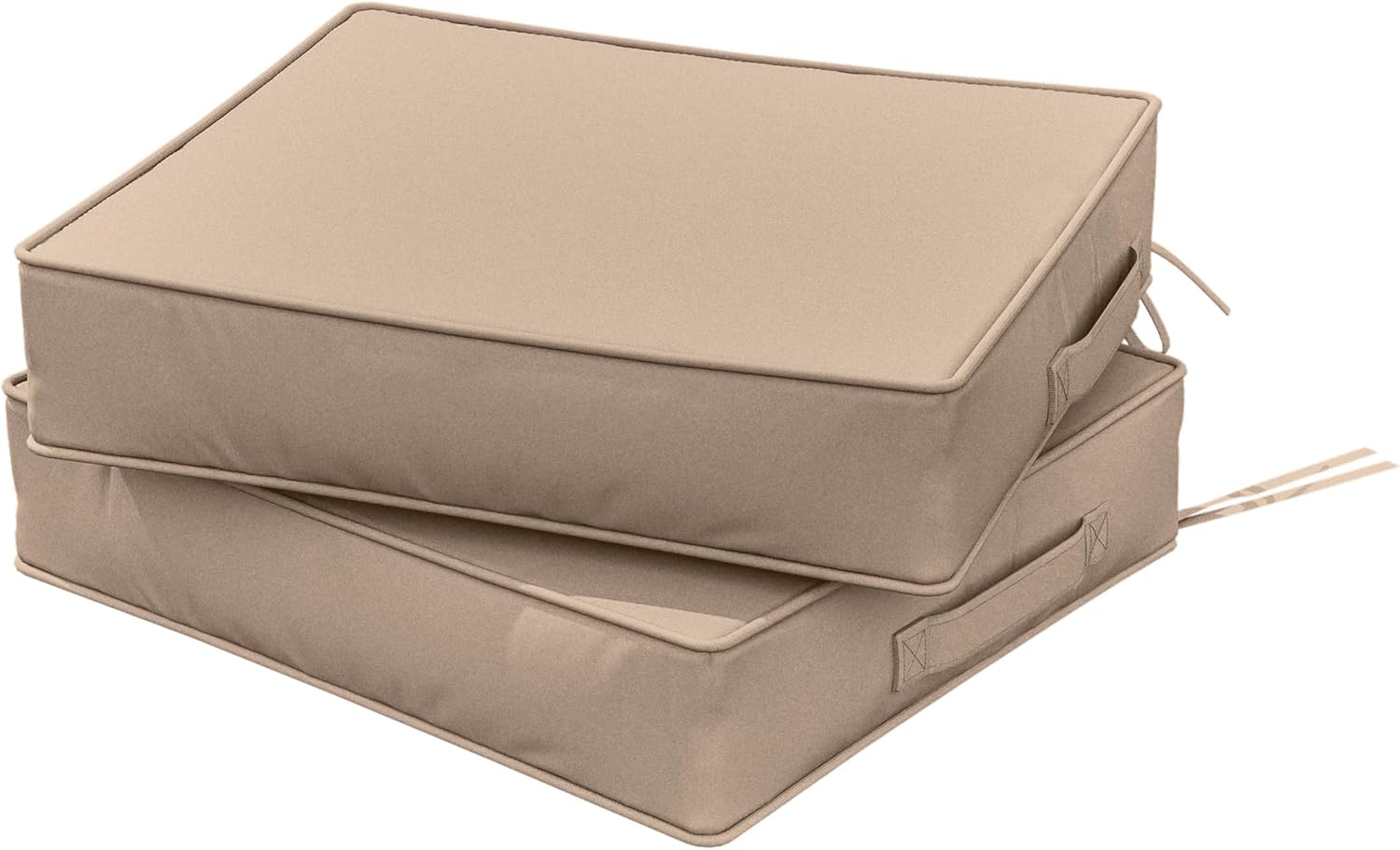 Outdoor Chair Cushions 18.5 X 16 X 4 Inch Patio Furniture Cushions Waterproof & Fade Resistant Outdoor Cushions for Patio Furniture with Handle & Adjustable Straps Set of 2