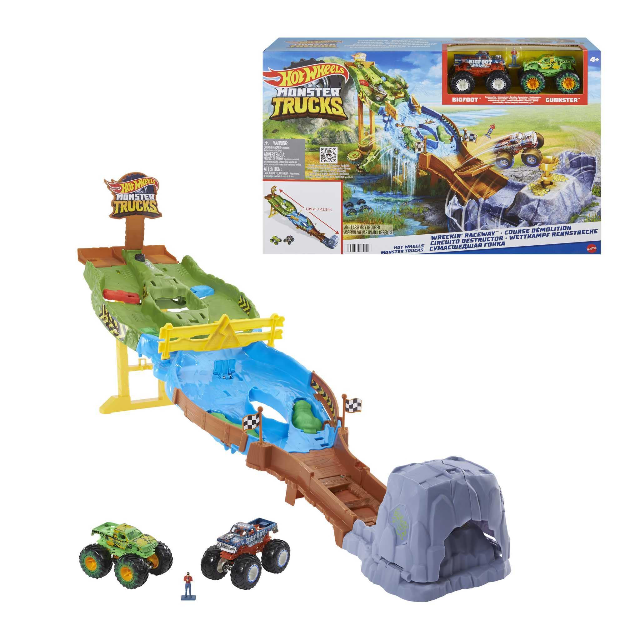 Hot Wheels - City Set Super Squalo Playset con 1 Macchinina, Pista a Tema Nemesi, Si Collega ad Altri Playset, Giocattolo per Bambini 4+ Anni, HDP06