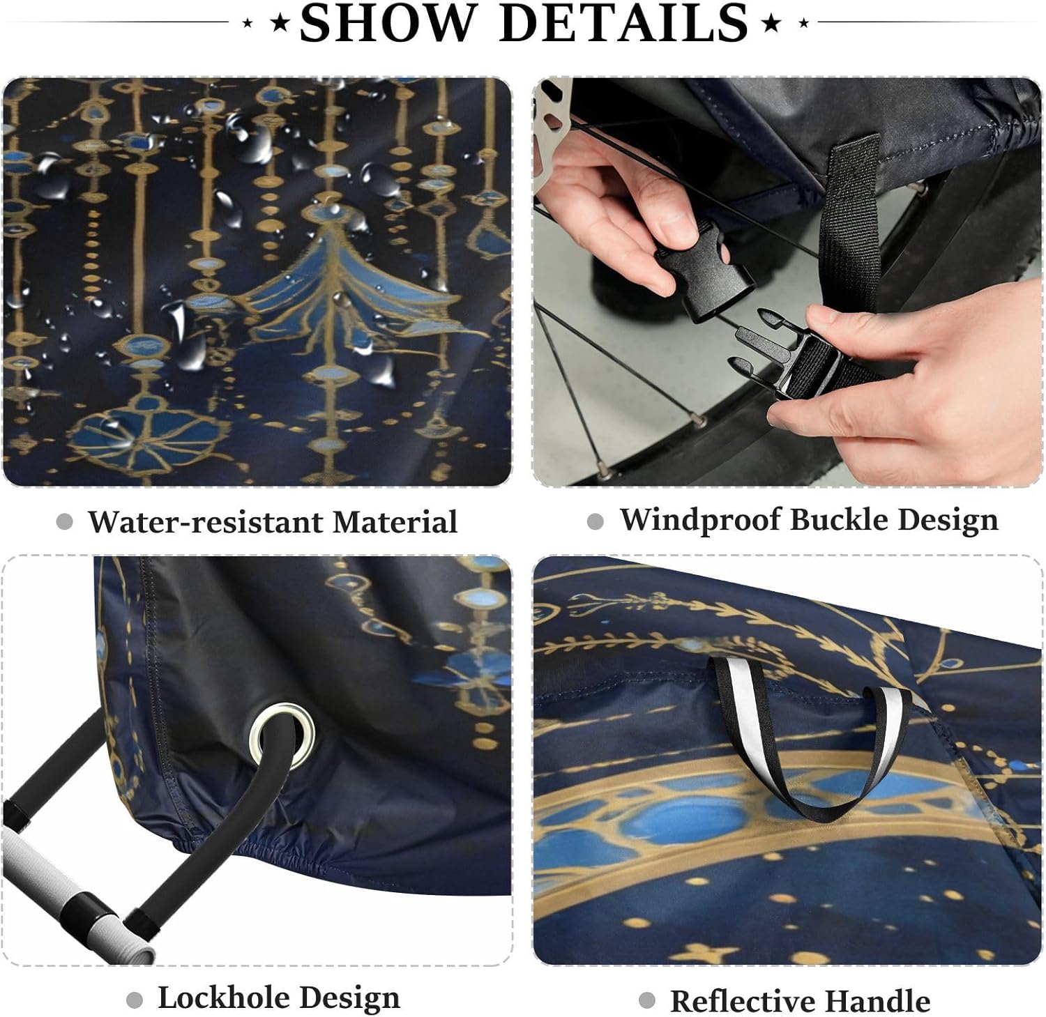 ALAZA Moon Witchy Bike Cover Waterproof Outdoor Ebike Bicycle Covers Tarp Protection for 1/2 Bikes, Sun UV Dust Wind Proof