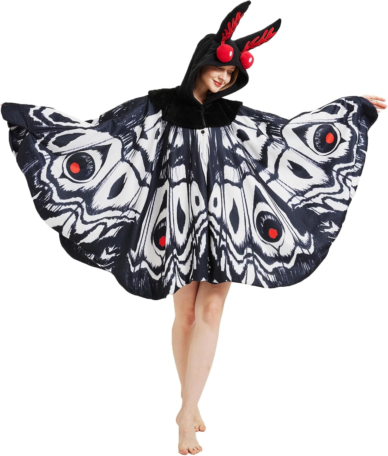 Unisex Mothman Costume Mothman Hooded Halloween Costumes Party Cape Cosplay - Image 5