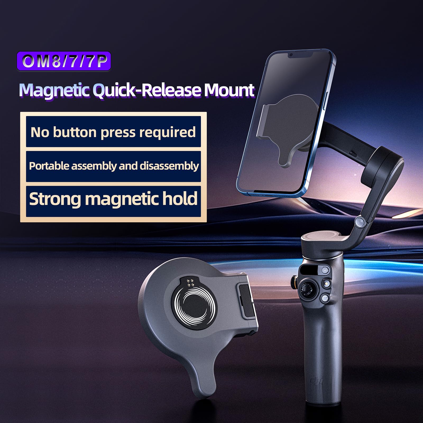 Magnetische Ring-Halterung für DJI Osmo Mobile 8P / 8 / 7P / 7 Smartphone Gimbal, Starke Saug Multifunctional Tracking Module Gen 1 (Nicht Gen 2) Adapter für DJI OM 8/7P/7 Stabilisator, Mobile Zubehör