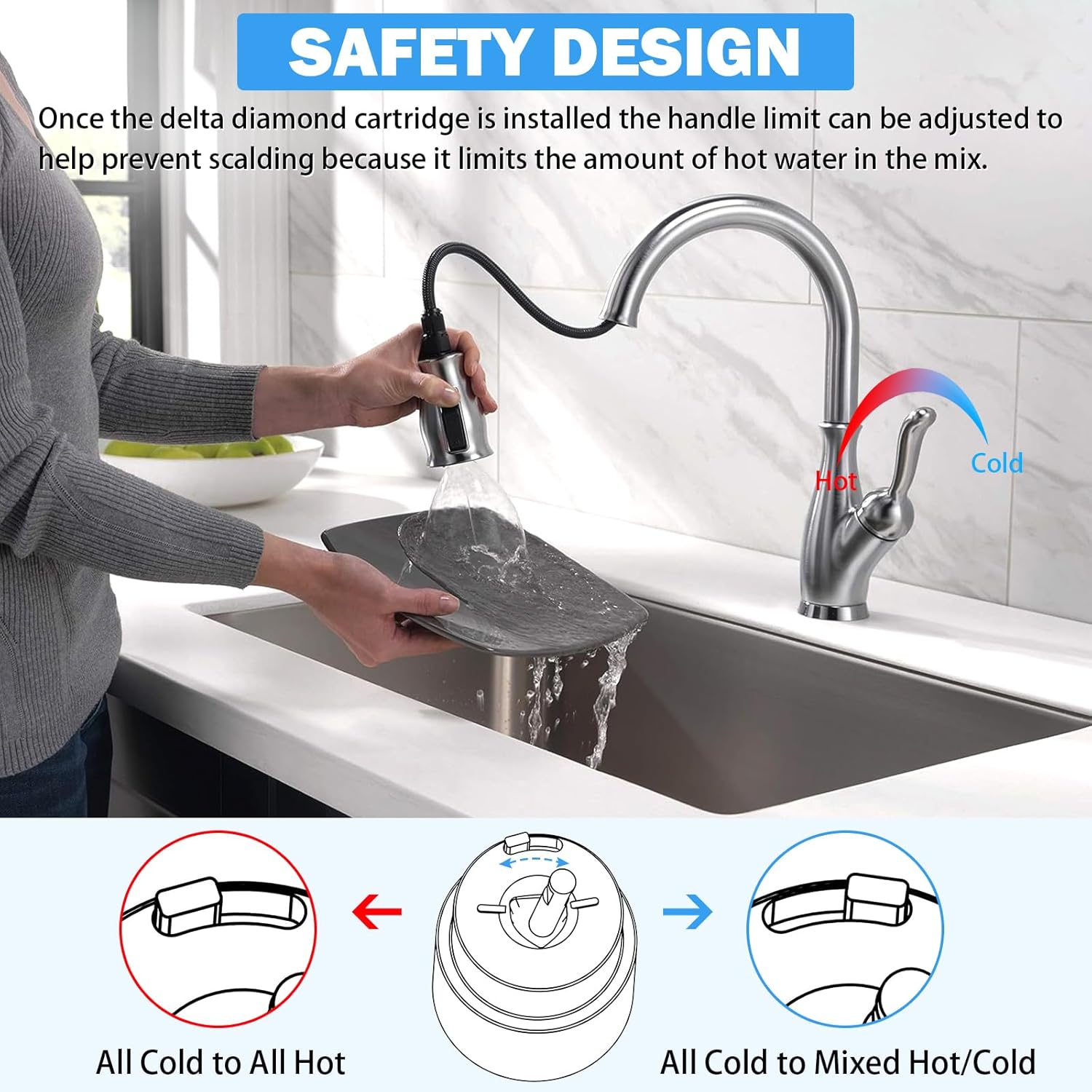 RP50587 Delta Cartridge Valve Compatible for DST Single Handle Kitchen and Lavatory Faucets Repair Parts Universal Delta Faucet Diamond Seal Technology Single Handle Valve Cartridge with Allen Wrench